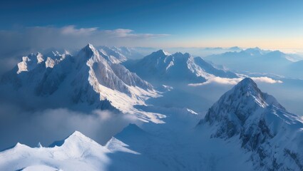 Naklejka premium stunning mountain landscape, panoramic view