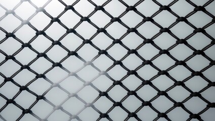 black soccer net texture detached against white