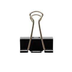 Binder Clip: Black & Silver on Transparent  background
