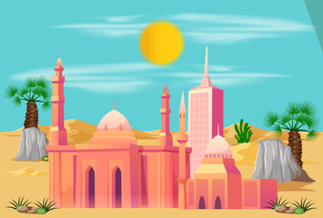 Desert Palace Concept Illustration Stylish and Beautiful