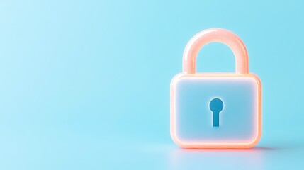Colorful Plastic Lock Symbolizing Security and Protection on a Blue Background