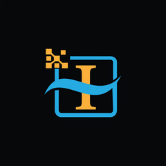 I logo design vector template design for brand . I Logo	