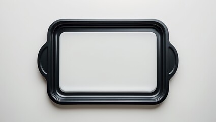 plastic tray overhead view separated on white background with clipping path