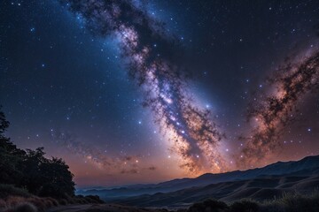 Dazzlingly Spectacular Milky Way Backdrop with Starry Night and Cosmic Imagery