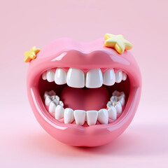 Naklejka premium pink open mouth