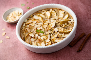 Apple tart with almond flakes