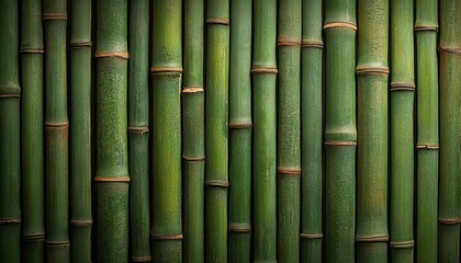 Fototapeta premium Seamless Green Bamboo Wall, Natural Texture Pattern Background for Spa, Zen, Or Asian Designs