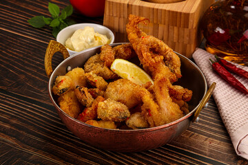 Fritto misto - deep fried seafood mix