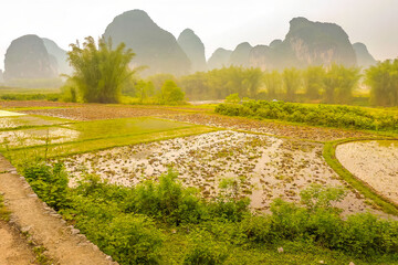 Typical landscape in Yangshuo Guilin, China