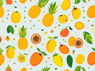 Tropical Fruit Seamless Pattern