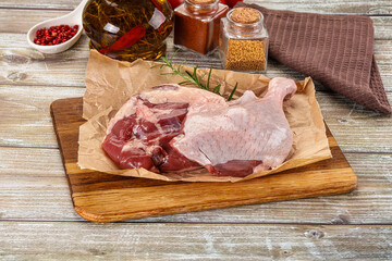 Delicous raw duck leg for cooking