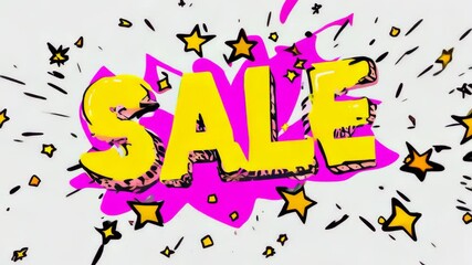 Kids shop sale banner with cute drawing background. Toys and accessories for children, baby and infants - Powered by Adobe