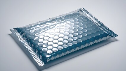 Plastic anti-static protective bubble wrap envelope bag on a light background.