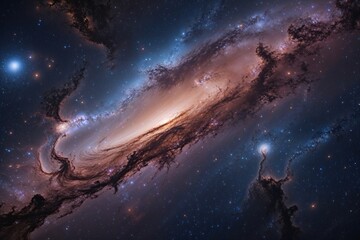 Obraz premium Stunning Breathtaking Luminous Galaxy Nebula View with Shimmering Cosmic Twilight