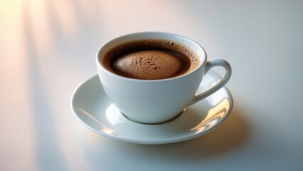 Obraz premium Hot Americano black coffee. Close-up of an isolated coffee cup with a clipping path.