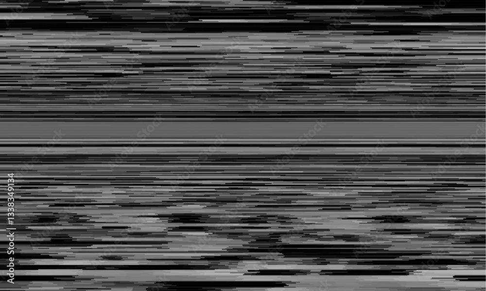 Aufkleber This artwork presents an abstract texture in grayscale, with horizontal lines and distorted patterns, blending modern design with vintage influences