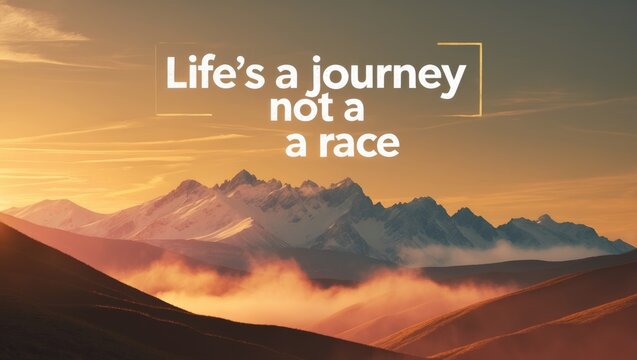 Inspirational life quotes - Life is a journey, not a race.