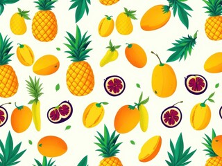 Tropical Fruit Seamless Pattern