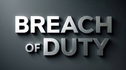 Breach of Duty depicted in clear typography on a dark background