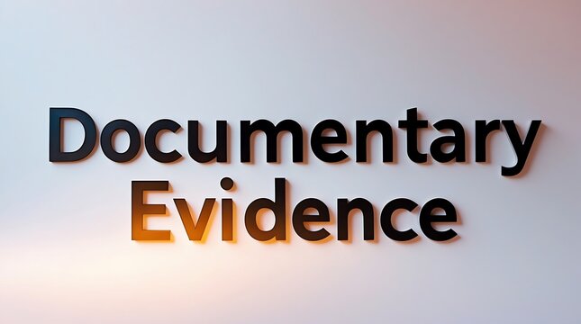 Documentary evidence presented in bold typography on a light background