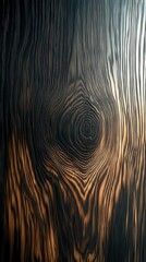 Obraz premium The rich textures of dark wood are highlighted in this image, showcasing swirling patterns that evoke a sense of depth and natural beauty in every detail.