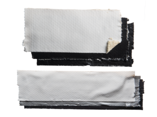 Text box with shadow made of black and white cloth tape