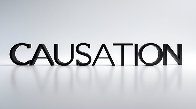 Exploring causation via typography on a reflective surface in a minimal setting