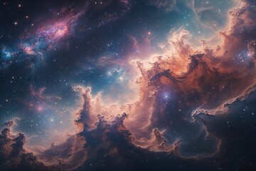 Fototapeta premium Surreal Nebula and Cosmic Galaxy Visuals for Dreamlike Imagery