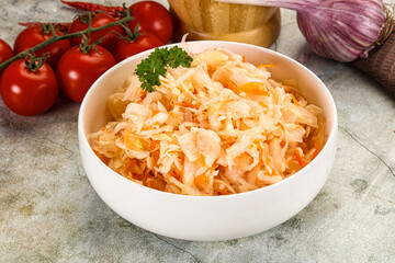 Homemade Fermented pickled cabbage sauerkraut