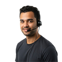 Customer Service Agent, Headset on Transparent  background