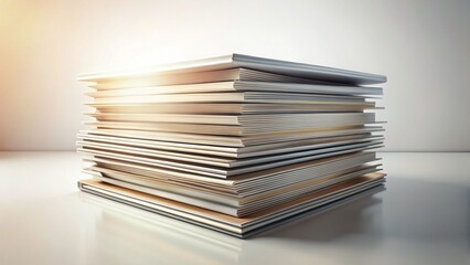 Realistic Stack of Magazines Mockup - Blank Cover for Branding Design