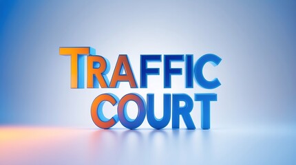 Fototapeta premium Traffic court sign displayed prominently in a modern legal setting with a clean background