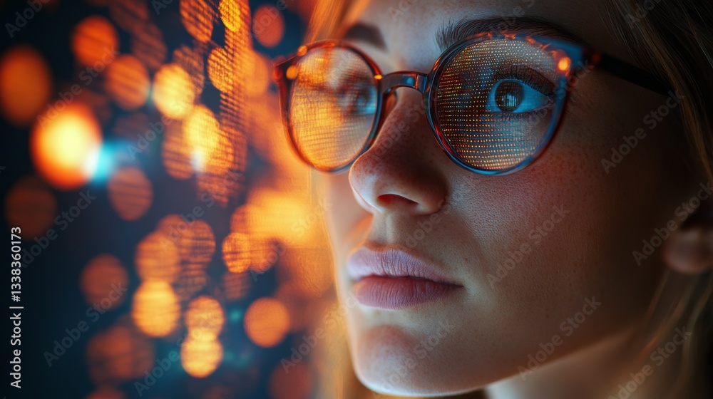Aufkleber A focused individual observes a simulation of quantum phenomena, including superposition and entanglement, highlighting the complexity of quantum mechanics and its impact on modern physics.