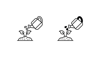 Watering Plants icon design with white background stock illustration