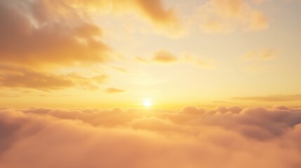 Gentle morning sky with a golden hue touching the horizon