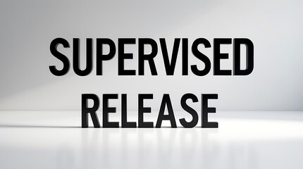 Supervised release announcement displayed in bold typography for legal context