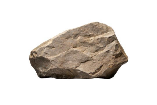 large, rough, brown rock with textured surface isolated on transparency background. rock irregular shape and natural appearance make it suitable for landscaping or geological study