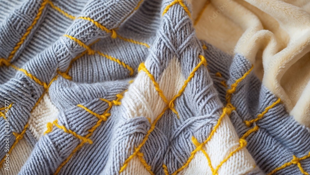 Poster cozy backdrop featuring knitted texture with a wish print.