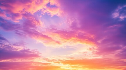 Sunset sky with vibrant hues of orange, pink, and purple blending together