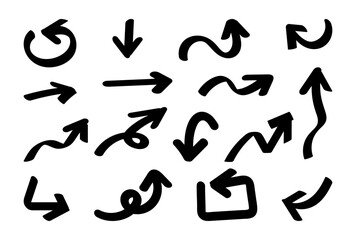Arrow doodles line bold, Arrow doodle brush, Scribble line hand drawn, Arrow sticker, Marker scribble arrow element