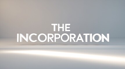 Obraz premium Creative typography showcasing the incorporation concept in a minimalistic setting