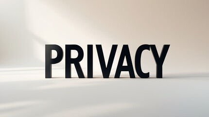 Importance of privacy in today's digital age with bold typography on neutral background