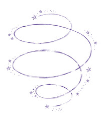 Magic wand swirl doodle. Fairytale element in sketch style. Hand drawn vector illustration isolated on white background
