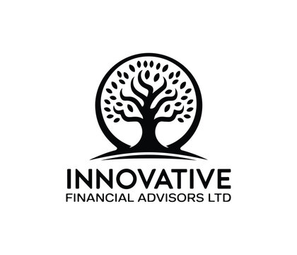 Innovative Financial Advisors Logo Featuring a Stylized Tree. A sophisticated logo for Innovative Financial Advisors LTD.