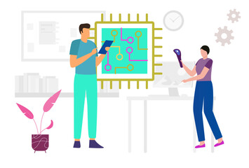 Microchip Implant Concept Illustration Stylish and Beautiful