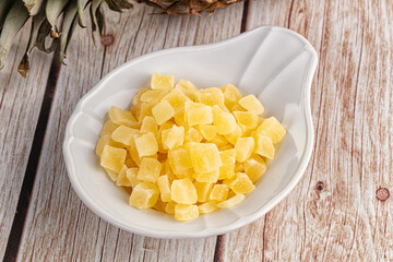 Dry yellow sweet pineapple candy