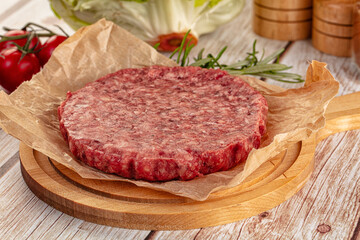 Raw beef cutlet for burger