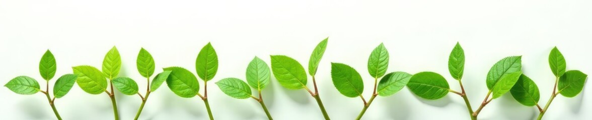 The intricate details of a small plant's foliage on white background, nature, isolated