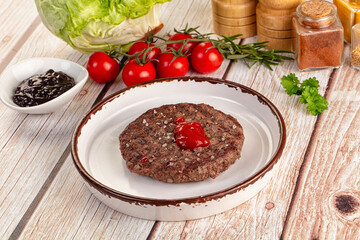 Grilled juicy beef cutlet for burger