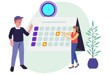 Crew Scheduling Concept Illustration Stylish and Beautiful